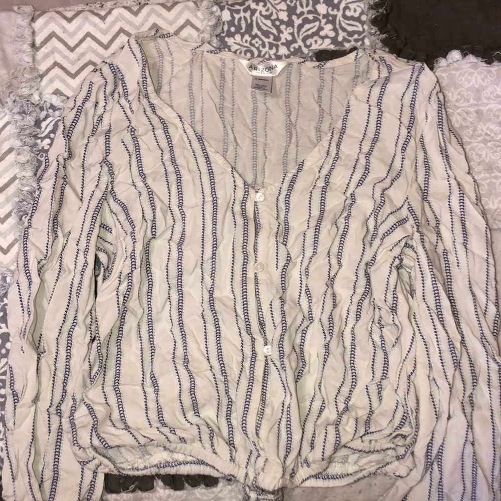 stripped long sleeve blouse